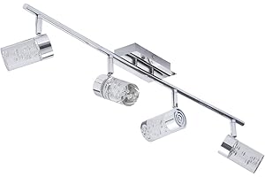 LITECRAFT Halifax Bathroom LED Ceiling Spotlight Bar with 4 Adjustable Heads in Chrome