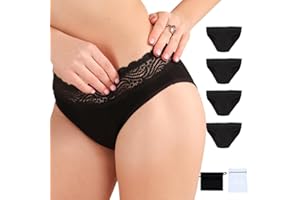 IINTI-MACY Bragas Menstruales de Flujo muy Abundante. Bragas de la Regla para cualquier Flujo. Braguitas de Mujer Reutilizables sin Fugas. Tanga Menstrual de Algodón. Bragas Postparto. Incluye Bolsa. Talla