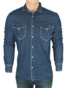 Camicia jeans uomo cotone CYCLE MCM161 D689 2425 DENIM STRETCH grammatura 6,5