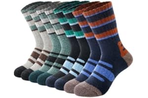 BONANGEL Chaussettes Laine Mérinos Enfant Thermique 4 Paires Chaussettes Chaudes épaisses Hiver Randonnée de Ski Cadeau pour Garçons Filles