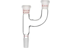 stonylab Adattatore per Distillazione Claisen a 3 Vie con Giunti 24/40 Adattatore di Collegamento Alimentazione da Laboratorio