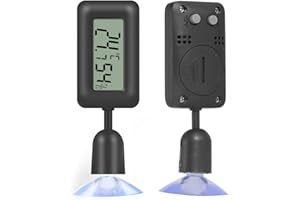Hsthe Sea Hygromètre numérique Thermomètre LCD Thermomètre Jauge d'humidité avec rétroéclairage pour Reptile vivarium Serre Incubateur (Noir)