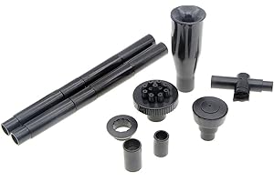Saim Fountain Nozzle Kit Garden Pond Black Plastic Waterfall Nozzle Fountain Head Set 8 Pieces Nozzle Case