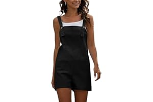 Tomwell Femme Salopette Jean sans Manches Boyfriend Combinaison Overalls Combishort Casual Shorts Denim Lâche D'été Jumpsuit