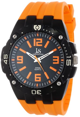 Joshua & Sons Herren Analog Quarz Uhr mit Gummi Armband JS-36-OR