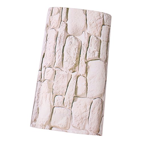 3D Ziegel-Tapeten, Selbstklebend einlese strukturiert PVC Brick Wall Paper Peel Steinblöcke für Cafe Bar Schlafzimmer Dekoration Brick Wallpaper 0.45X10m (Stone Brick) - 2