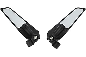 CUEI Motorcycle Rearview Mirror, 2pcs Adjustable Rotating Side Mirror Wind Wing, Swivel Multi Angle Modified Motorcycle Wing Rearview Mirror for NINJA: 250 300 400 650, for S1000RR 2015‑2021, etc