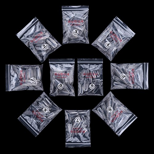 makartt 500pcs clear color and less nail tips uv gel false nails acrylic helped cover - 7