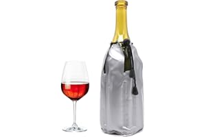 HI FINE CARE Enfriador de vino helado, funda enfriadora de vino, botella de vino, enfriador de hielo, funda para congelador, vodka, enfriador de tequila, enfriador (plata)