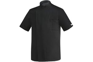 EGOCHEF Chaqueta de cocinero de microfibra con mangas cortas