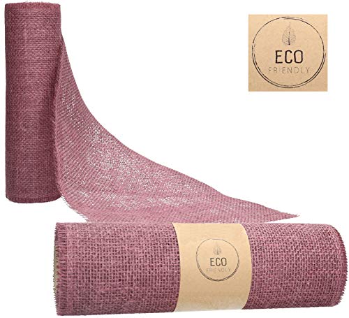 AmaCasa - Camino de Mesa de Yute Suave, Colas de 30 cm de Ancho, Rollo de 5 m