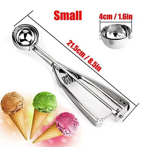 Ice Cream Scoop, 3 x Edelstahl 4/5/6 cm Scoop für Ice Cream Mash Lebensmittel Löffel Küche Ball von Wady - 5