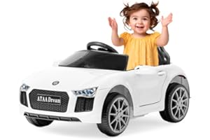 ATAA Dream Coche electrico para niños y niñas con batería y Mando para Padres Desde 1 año, Coche a batería Infantil con música y Luces (Blanc)
