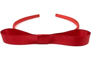 Red Bow Headband for Girls – Satin Alice Band, Kids School Hair Accessory for Sports Day, Team Events, World Cup, Theatre Dre