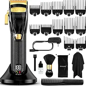 OVLUX Cordless Hair Clippers for Men, Professional Hair Cutting Kit Beard Trimmer Barbers Men Women Kids Clipper Set Cordless & Corded Rechargeable Grooming Kit