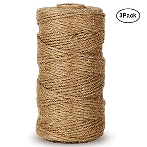 328-de jute Naturel Ficelle Corde en jute décoration de jardin Corde pour DIY Cordon Corde en chantiers Hang Étiquette photos carte de vux Emballage cadeaux 328-Fuß/3PC