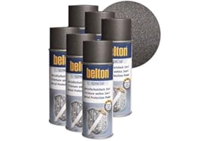 KWASNY | BELTON LACKSPRAY 6 x Belton Metallschutzlack 2in1 Eisenglimmer Anthrazit 0,4l