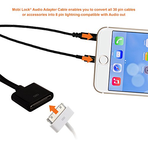 Cable base audio   Conector   Adaptador   Conversor Mobi Lock    30 Pins a 8 Pins para iPhone 7 Plus   7   6S Plus   6S   6 Plus   6   SE   5   5S   5C  iPad 4  iPad Air  iPad Mini  iPod Touch 5  iPod Nano 7 para estaciones de audio  carga y sincronizaci  n de dato