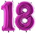 Produktbild Ballon Zahl 18 in Lila - XXL Riesenzahl 100cm - zum 18. Geburtstag - Party Geschenk Dekoration Folienballon Luftballon Happy Birthday Purple