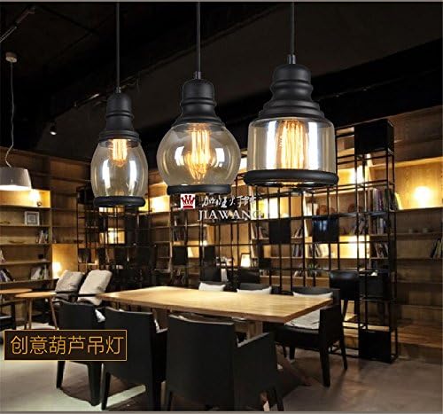 Ysddian Sepia Restaurant Cafe Bar Small Single Head Pendant light American Bar Kitchenette Simple Window Glass Bottles, Black ,16X25cm Lamps