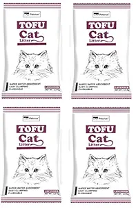 Petcrux Tofu Clumping Plant Ultra odour Control Dust Free Low Tracking Cat Litter (Lavender, 6 L - 2.5 Kg) - Pack of 4