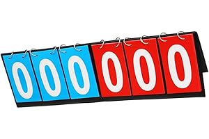 CMLLING 6-stellige tragbare Tisch-Anzeigetafel, Flip Pe, Multi-Sport-Punktzahlen-Flip-Score-Board.