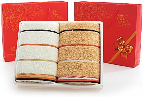 Accessori bagno ZHFC ZHFC Group purchase Wedding birthday Wedding birthday company gift towel Towel Gift Set 2 74x33cm,Three forged white currant