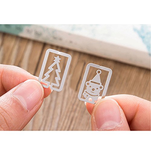 20 marcap  ginas  mini-clips plateados con motivos navide  os  vienen en una elegante cajita cilindrica dorada  color Bicycle