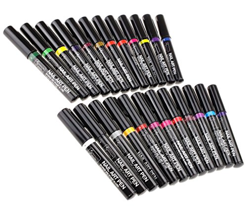 24 X NAIL ART PEN(No 1 to No 24) PAINTING DESIGN TOOL DRAWING FOR UV GEL POLISH
