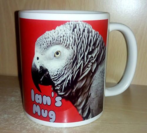 Congo African Grey Parrot Red Personalised Custom Coffee Mug (YOUR NAME ON A MUG)