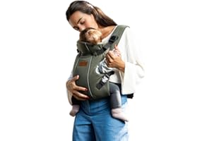 JANE Jané Dual, Marsupio Porta Bebè Neonato, Zaino per Bebè Ergonomico, dalla Nascita fino a 15 kg, 3 Posizioni, Traspirante e Imbottita, Verde