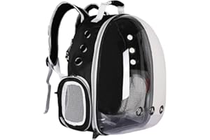 JUMI Transporttasche Hund und Katze - Tragetasche Katzen Hunde - Hunderucksack - Katzen Zubehör - Travel Bag - Transporttasche mit Verstellbarer Riemen - Lüftungsgitter - Schwarz