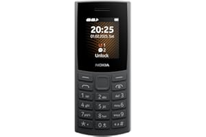 Nokia 105 4G 2. Edition (2024) (1,77 Zoll Display, herausnehmbarer 1450 mAh Akku, 128 MB Speicher erweiterbar, Bluetooth 5.0, USB Typ-C, 3,5mm Klinkenbuchse, Dual-SIM, IP54, FM-Radio) Charcoal