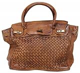  BOZANA Bag Lara cognac Italy Designer Damen Handtasche Schultertasche Tasche Leder Shopper Neu
