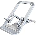 Portronics Modesk 100 Desktop Foldable Mobile & Tablet Holder with Multiple Viewing Angles, Anti Slip Strips, ABS Material(White)
