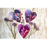 Herz Ornament Valentine Dekoration Hochzeit Gefälligkeiten Wand hängende roter Indianer amerikanischer Ureinwohner Liebe Hölzerne Herzen Valentinstag Geschenk Set von 3 Herzverzierungen Paar Liebe Rustikal