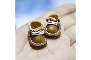 XiDonDon Doll Shoes Leather Shoes for Ob11,Molly,GSC, 1/12BJD, Body 9 Doll Accessories (Brown)
