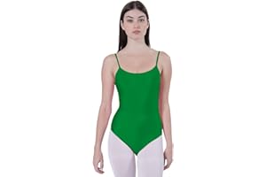 Carnavalife Body Maillot de Danza Ballet Gimnasia Mujer bodysuit Tirantes sin Mangas con Cuello Redondo y Cubre la Espalda, No Transparenta Ajustado para Danza Baile Gimanasia Ritmica