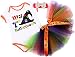 Baby Girls My First HALLOWEEN Tutu Skirt White Multicoloured Rainbow Colourful Romper Set Cute Fancy Dress Party Costume Trick Or Treat 1st Festive Halloween Witch Hat (6-12 Months)