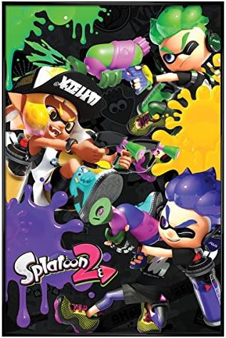 Splatoon Gloss Black Framed 2 3 Way Battle Maxi Poster 61 x 91.5cm