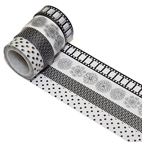 K-LIMIT 4er Set Washi Tape Dekoband Masking Tape Klebeband Scrapbooking zum Ausmalen Geschenkidee Weihnachten 6262