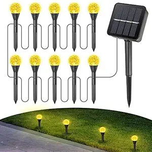 Solar String Lights Outdoor IP55 Waterproof 10 Lamp Solar Street Light 8 Mode 14Ft Outdoor Lamps for Home Decoration LED Lights for Garden Patio Yard Parties Wedding Colorful Light