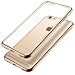 Produktbild iPhone 6S Plus Hülle , Ubegood Kratzfeste Plating TPU Case für iPhone 6 Plus Case (5,5") Schutzhülle Silikon Crystal Case Durchsichtig (Goldene)