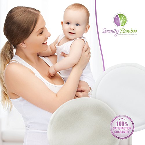 Waschbare Bio-Bambus-Stilleinlagen, 8er-Packung Farben (4 Paar) mit Waschbeutel – Natürlich und wiederverwendbar, extrem weich und super saugfähig: die ultimativ-luxuriöse Stilleinlage – von Serenity Bamboo - 2