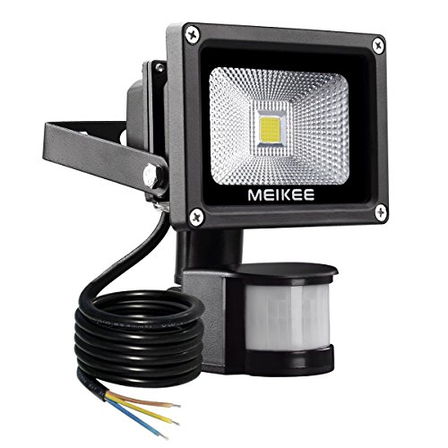 MEIKEE 10W LED Fluter Floodlight Strahler Licht Scheinwerfer Außenstrahler Wandstrahler Schwarz Aluminium IP65 Wasserdicht AC 85 - 265V Tageslichtweiß [Energieklasse A++]