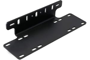 Willpower Universal Kennzeichenhalter Aluminium Nummernschildhalterung für Auto, Offroad, Trucks, Traktor, LKW, KFZ, Front Stoßstange Bull Bar für Led Arbeitsscheinwerfer Scheinwerfer Bar Schwarz