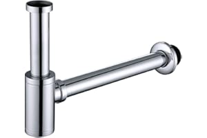 HOMELODY Siphon Waschbecken Edelstahl Syphon mit Universal Geruchsverschluss Sifon Waschbecken bad höhenverstellbar 1-1/4 für Waschbecken Waschtisch