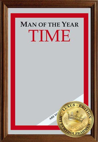 Empireposter - Fun - Man Of The Year - Größe (cm), ca. 22x32x1,2 - Holzrahmenspiegel Deluxe Spiegel Edition! Echter Holzrahmen! Durch die spiegelnde Oberfläche ein echter Blickfang. - Holzrahmen Spiegel mit hochwertiger Vintage Optik. Die Spiegel haben einen Rahmen aus Echtholz und kommen in einer gestalteten Kartonverpackung.