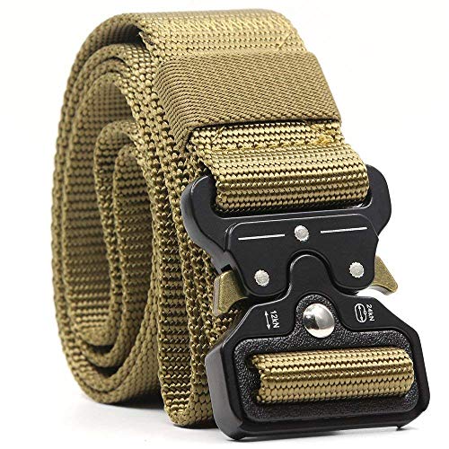 APERIL Cinturón Táctico Militar Ajustable Cintura Hombres Lona Nylon Hebilla de Metal