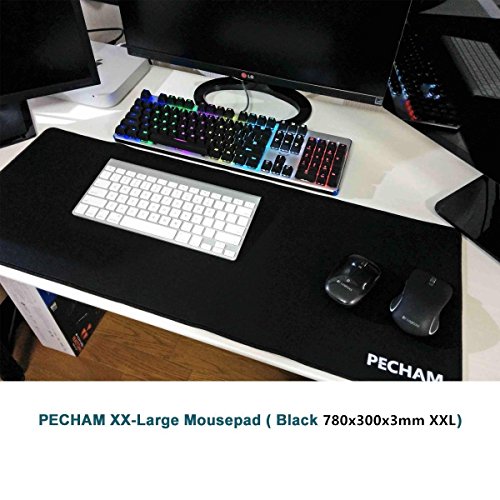 PECHAM Großes Computer Gaming Office Mauspad – Größe XXL – Maus Mat /Pad Wasserfestes Mouse Pad -mit Anti-Rutsch-Gummi-Basis – In den Maßen: 770x290x3mm-Spezielle Oberflächen-Textur für präzise Kontrolle - 2